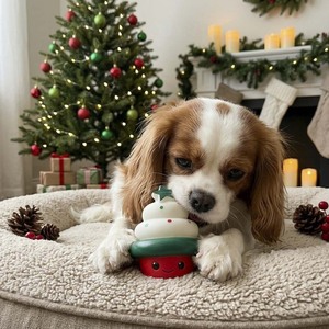 Wholesale Festive XMAS Tree Ice Cream Squeeze Toy Squeaky Vinyl Pet Toy Holiday Themed - Product Image 5