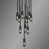 Lampe suspendue en cristal K9 ovale longue et circulaire en laiton de style moderne YH pour salle à manger, escalier, lustre, plafonnier