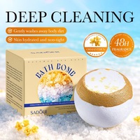 SADOER Bombe de bain parfumée au sel de mer cristallisé et à l'osmanthus, nettoyage en profondeur, exfoliante, parfum longue durée 48H, hydratante, bain moussant