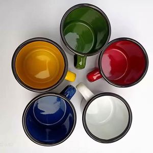 Mug promotionnel personnalisé en métal émaillé avec logo imprimé pour café et lait – Cadeau d'entreprise pour événements promotionnels - Product Image 4