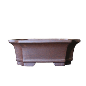 Pot à bonsaï rectangulaire à coins arrondis en poterie cuite au bois, style chinois, pour plantes de bureau - Product Image 5