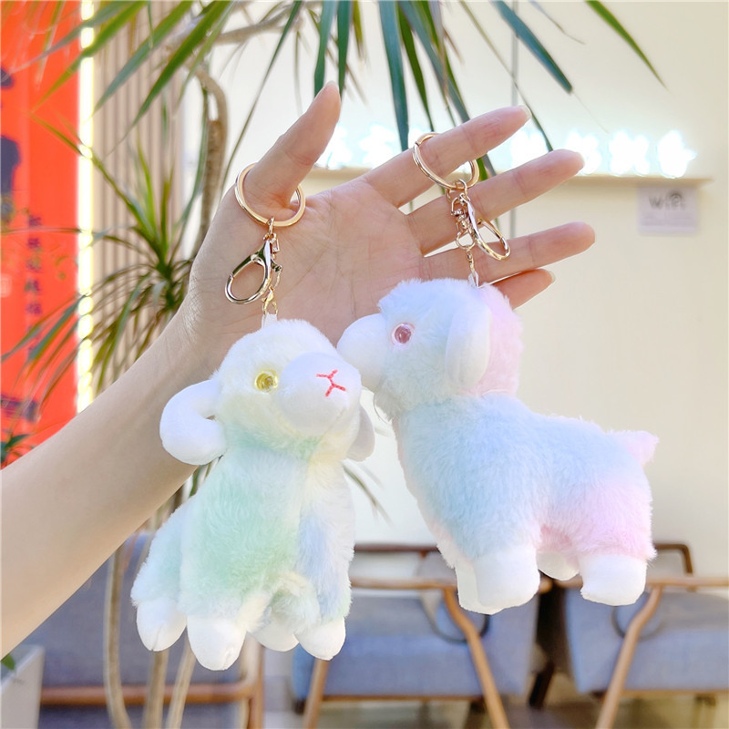 Cute Goat Plush Keychain - Soft Stuffed Animal Keychain for Gifts
