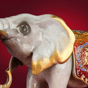 <b>Elephant</b> Figurines Enamel Painted Pair For Home Office <b>Decoration</b> Craft Gift - Product Image 4