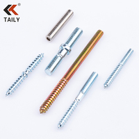 Boulon de suspension à double tête fileté en acier au carbone, boulon de cheville à double filetage pour bois