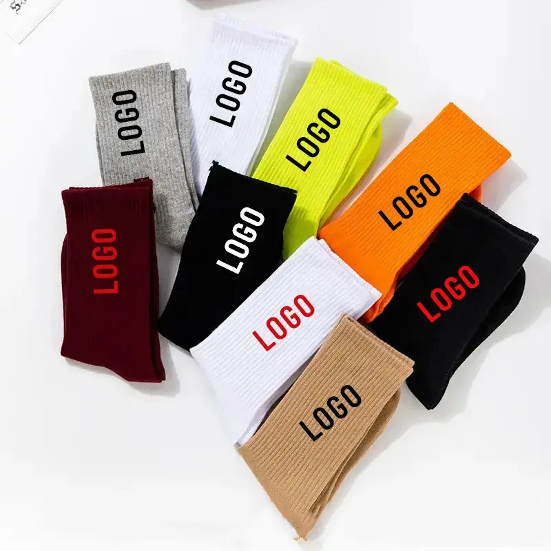 Venta al por mayor logotipo personalizado deporte OEM compresión diseño algodón hombres invierno divertidos calcetines unisex diseñador Calcetines