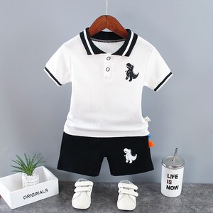 Ensemble de vêtements d'été pour bébé garçon, tenue de sport décontractée, polo + short, ensemble 2 pièces, garçons, enfants, imprimé dinosaure gris, survêtement - Product Image 6