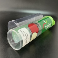 Logo personnalisé Matériaux recyclés Éponge PVC PET Acétate Cylindre Rond Tube Transparent Boîte en Plastique pour Fruits Bougie & Artisanat