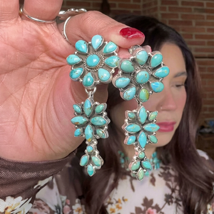 Pendientes de Plata de Ley 925 con Piedras Naturales de Turquesa Azul Mohave, Estilo Bohemio, para Mujer, Regalo de Boda, Fiesta, Étnicos - Product Image 1