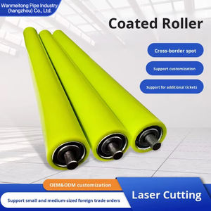 ลูกกลิ้งสายการประกอบแบบชั้นเดียว/สองชั้น ชุบสังกะสี ผลิตจากสแตนเลสเคลือบยาง PU ทนทานต่อการสึกหรอ แบบกำหนดเอง - Product Image 2