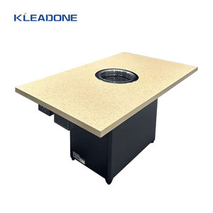 Mesa de Comedor Comercial de Acero Inoxidable para Restaurante, Estilo Coreano, Moderna, Sin Humo, con Pantalla Táctil Inteligente, Personalizable, KLEADONE KLD-097-HGT-B3 - Product Image 1