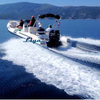 Bateau semi-rigide gonflable de sport de luxe de 6,6 m (22 pieds) certifié CE, style européen, en fibre de verre et Hypalon