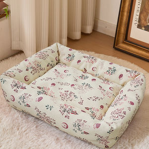 天然リネン素朴なスタイルソフト洗える屋内猫犬ベッドシートパッドネストペットベッド - Product Image 3