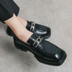 Leather Shoes Men's Head <b>Cover</b> Foot Trendy British Style ins Retro Height Increasing Dress Shoes - Product Image 1