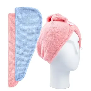Super absorvente toalha envoltório microfibra rápida seca microfibra toalha cabelo salão turbante envoltório para as mulheres