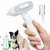 Petite brosse anti-poils pour chats et chiens, outil de toilettage 2-en-1 avec brumisateur, pour l'élimination du sous-poil, antistatique, pliable, en acier inoxydable