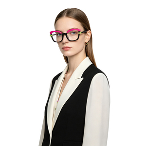Gafas de Ojo de Gato con Bisagra de Resorte Únicas, Armazón Pequeño Multicolor, Lentes Lisas Latinas, Acetato Personalizable para Mujer - Product Image 2