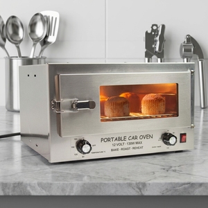 Four à convection électrique multifonctionnel 12V en acier inoxydable, capacité 25L, portable pour usage extérieur, cuisson de pizzas et pâtisseries - Product Image 2