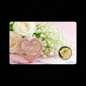 Tarjeta de Monedas del Día de San Valentín, 1/1000 oz, Monedas de Regalo de Oro Refinado, Empaque en Blíster Rígido de Plástico (Solo la Tarjeta, Sin Monedas) - Product Image 1