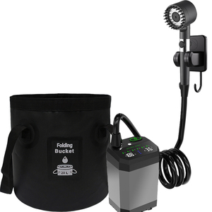 New Function 6000mAh Portable <b>Shower</b> Pump with <b>Light</b> 5 Spray Modes Fahrenheit Display IPX8 Waterproof Ideal <b>for</b> Outdoor Camping - Product Image 1