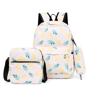 Customized Fashion Waterproof Teenager Schoolbag Kids Fruit Print Backpack <b>Set</b> with <b>Lunch</b> Box and Pencil Case - Product Image 1