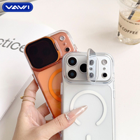 Funda Rígida Magnética para PC VAWI B439 con Placa Trasera de Alta Transparencia y Cubierta Protectora de Lente para iPhone 17 Pro Max, Funda de PC Resistente a Golpes