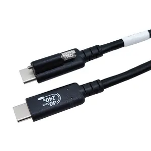 USB4 cable with screw PD 240W USB4 cable EPR certification 40 Gbps rate TID GEN 3 Cable 1 meter