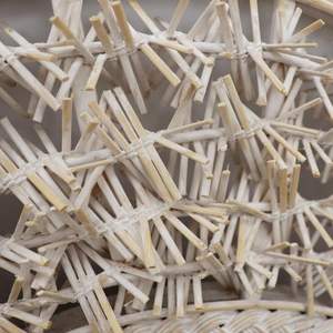 PARISLOFT Boho Bamboo Frame <b>Mirror</b>, Coastal <b>Mirror</b> with Rattan Detail, <b>Decorative</b> <b>Mirror</b> for Living Room, Bedroom, Entryway, 24. - Product Image 5