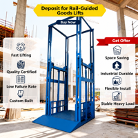Nuevo Modelo 2026: Elevador de Carga con Riel Guía, Elevador Hidráulico Industrial para Mercancías, Transporte Vertical para Almacenes