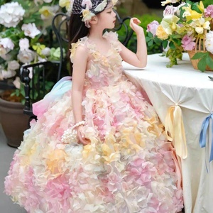 Abito da cerimonia lungo in crochet senza maniche con scollo rotondo e motivo floreale <span class=keywords><strong>per</strong></span> bambine, ideale <span class=keywords><strong>per</strong></span> feste di compleanno, serate di gala e recite di pianoforte - Product Image 5