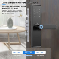 Kunci Pintu Pintar Digital Biometrik Sidik Jari Elektrik WiFi Tuya TTlock APP Tanpa Kunci Khusus untuk Rumah Bar PC 6068 5050 Mortise