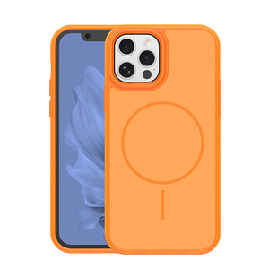 Nuova Custodia Protettiva Antiscivolo Opaca per Fotocamera, in TPU e PC, con Ricarica Wireless Magnetica per <span class=keywords><strong>iPhone</strong></span> <span class=keywords><strong>12</strong></span> Pro, Colore <span class=keywords><strong>Arancione</strong></span> - Product Image 1