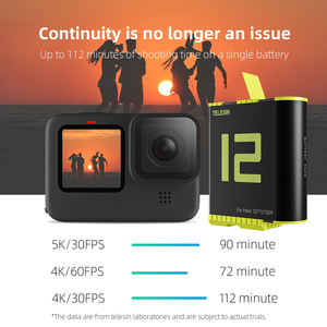 Telesin <span class=keywords><strong>Go</strong></span> <span class=keywords><strong>Pro</strong></span> Cargador de batería de litio para cámara de acción de 3 ranuras y batería de 2 uds para <span class=keywords><strong>Go</strong></span> <span class=keywords><strong>Pro</strong></span> <span class=keywords><strong>Hero9</strong></span>/10/11/12 - Product Image 5