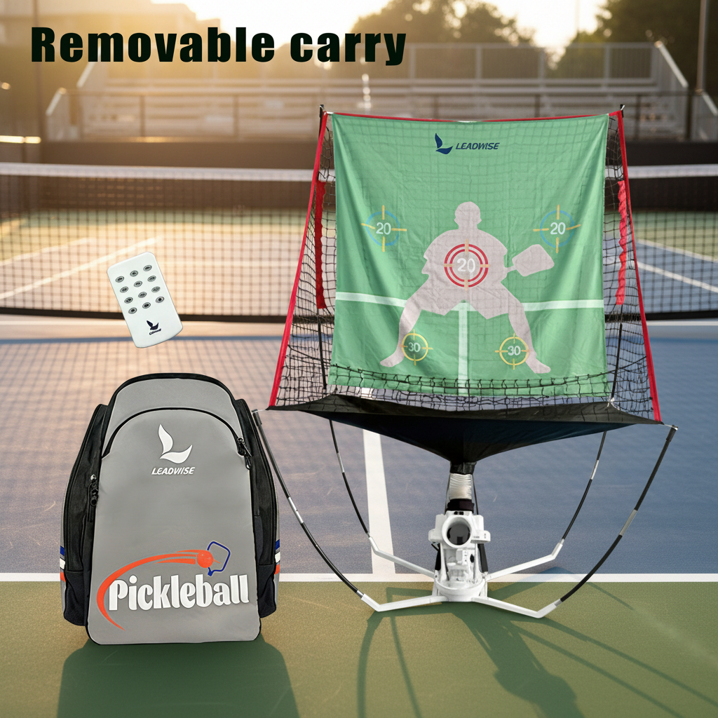2026 New Durable Pickleball Trainer Machine with Remote Rechargeable Battery & Ball Return Net for Children & All Skill Levels