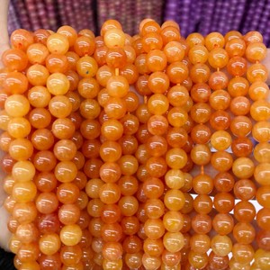 Cuentas Sueltas Redondas de <span class=keywords><strong>Jade</strong></span> Dong Ling con Degradado Amarillo Ámbar Natural, Venta al por Mayor, Suministros para Hacer Joyas, Pulseras y Collares - Product Image 1