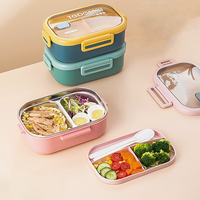 Preciosa Lonchera Térmica con Tapa de PP, Juego de Loncheras Bento Herméticas para Niños, para la Escuela