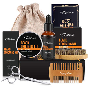 Kit <span class=keywords><strong>de</strong></span> croissance <span class=keywords><strong>de</strong></span> la barbe pour <span class=keywords><strong>homme</strong></span>, marque privée, comprenant huile naturelle pour la croissance <span class=keywords><strong>de</strong></span> la barbe, nettoyant pour barbe, baume pour barbe, peigne en bois et brosse, coffret cadeau pour moustache - Product Image 1