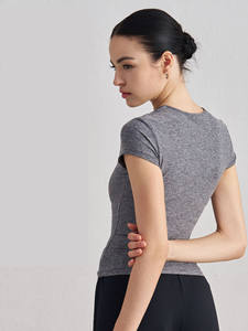 เสื้อยืดผู้หญิงแบบสบาย ระบายอากาศได้ดี เห<span class=keywords><strong>ม</strong></span>าะสำหรับออกกำลังกาย โยคะ กระชับสัดส่วน เอวยืดหยุ่น  สา<span class=keywords><strong>ม</strong></span>ารถปรับแต่งสีได้ - Product Image 3