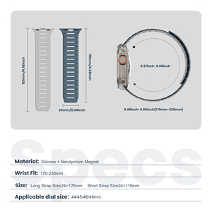 Dây đeo đồng hồ cho Apple Watch 44mm 45mm 46mm 49mm đảo ngược Silicone từ ban nhạc hai mặt bằng sáng chế tuyến tính lỗ dây đeo cổ tay - Product Image 5