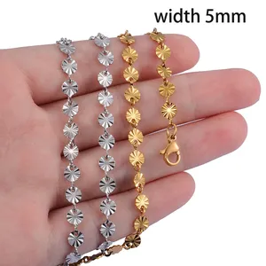 Cadena Hecha a Mano de Acero Inoxidable de 4/5 mm de Ancho, Color Plata o Oro, Collar y Pulsera de Alta Calidad, Joyería para Hombre y Mujer - Product Image 2