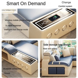Sıcak Fırsat Kanepe Takımı Oturma Odası Mobilyası Modern <span class=keywords><strong>L</strong></span>üks Sade Tasarım U Şeklinde 7 Parça Deri Kanepeler Ev Kullanımı İçin - Product Image 4