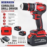 HIERKIN personnalisé : Coffret d'outils, perceuse électrique sans fil au lithium, perceuse à main électrique, perceuse de sol électrique