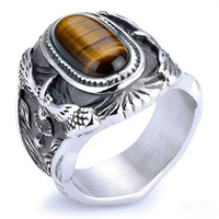 Anillos de Hombre de Acero Inoxidable 316L Personalizados al por Mayor, Chapados en Oro de 14k y 18k, con Cristales de Moda y Piedras Preciosas