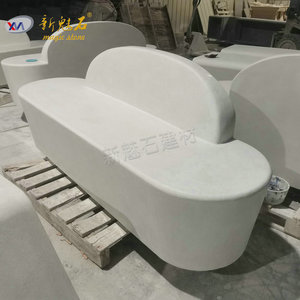 ม้านั่งกลางแจ้งหินวิเศษรุ่นใหม่ UHPCGRC ไฟเบอร์กลาสสีขาว เฟอร์นิเจอร์ตกแต่งสวนสั่งทำพิเศษ - Product Image 1