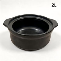 Casserole en céramique de style chinois durable et écologique 2L noire, compatible induction et gaz, résistante aux hautes températures et au cuisson à sec, antiadhésive