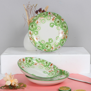 Assiettes Plates en céramique, vert, bleu, <span class=keywords><strong>rouge</strong></span>, bon marché, en porcelaine, ensembles d'assiettes à dîner en céramique, Offre Spéciale - Product Image 6