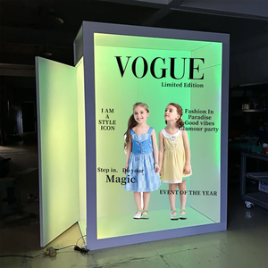 2025 kiosque de magazines personnalisé en gros rouge avec lumière de remplissage LED la boîte de photomaton - Product Image 3