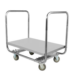 दोहरे हैंडल कारखाने थोक संग्रह ट्रे के साथ बड़ी क्षमता स्टेनलेस स्टील पैलेट ट्रॉली - Product Image 1