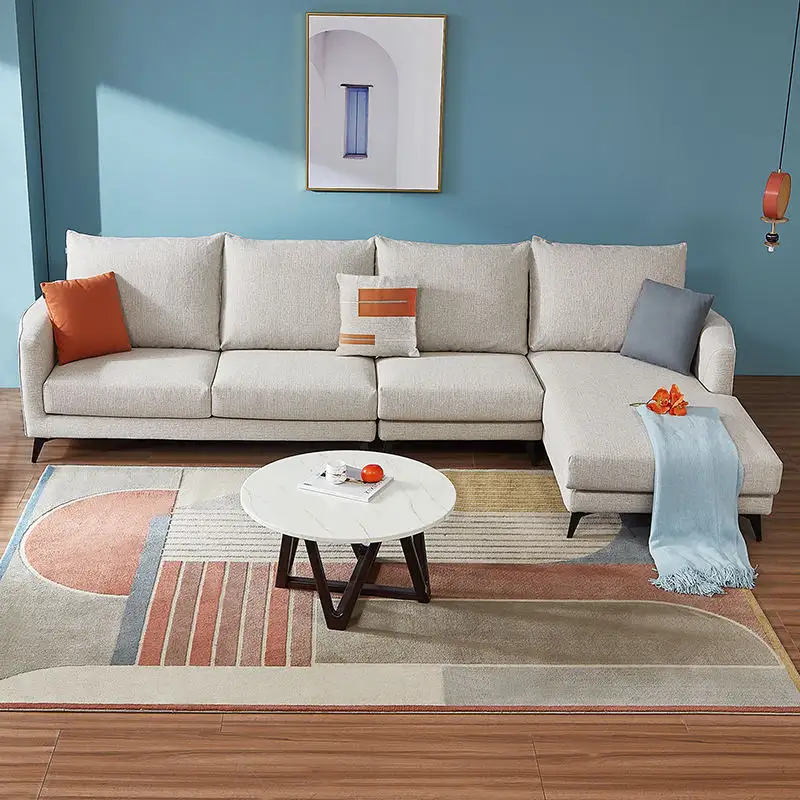 102557 quanu Custom made vải lớn tựa lưng L hình dạng sofa Nordic couches cho phòng khách