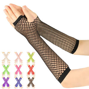 Wholesale <b>Fishnet</b> Fingerless Long Arm Party Wear Fancy Dress for Women Sexy Girls Punk Goth Dance Mesh - Product Image 1