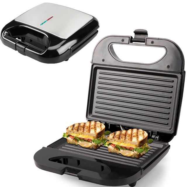 Wholesale Home 2 Slices Breakfast Panini Press Non Stick Toaster Grill Panini Grill Sandwich Maker